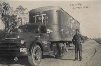 (AMERICAN TRUCKERS) A mini-archive of 50 photographs depicting commercial drivers, truckers, and entrepreneurs proudly posing alongside